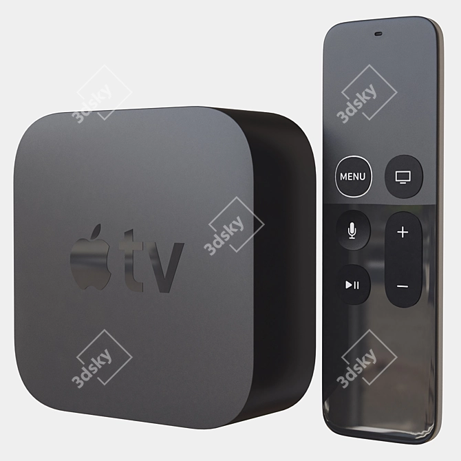 Apple TV 3D Remote: Sleek and Functional 3D model image 1