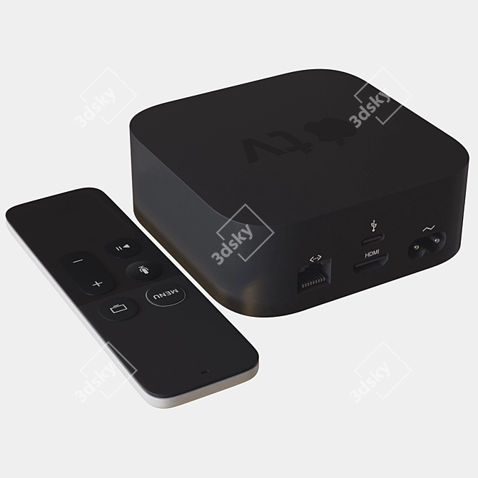 Apple TV 3D Remote: Sleek and Functional 3D model image 2