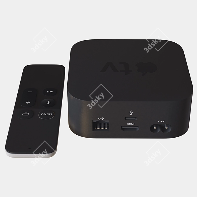 Apple TV 3D Remote: Sleek and Functional 3D model image 3