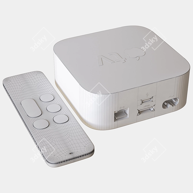 Apple TV 3D Remote: Sleek and Functional 3D model image 4