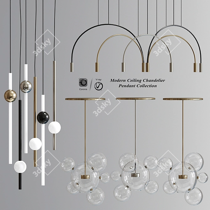 Modern Ceiling Chandelier Pendant: Elegant Illumination 3D model image 1