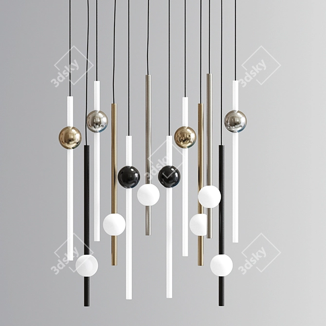 Modern Ceiling Chandelier Pendant: Elegant Illumination 3D model image 2