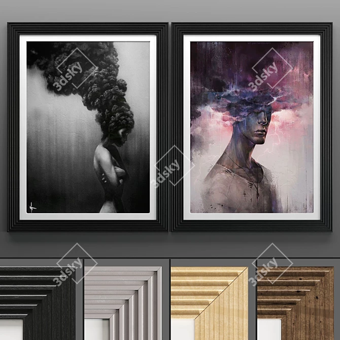 Texture Art Frames: 2 Frames, 50x70cm 3D model image 1