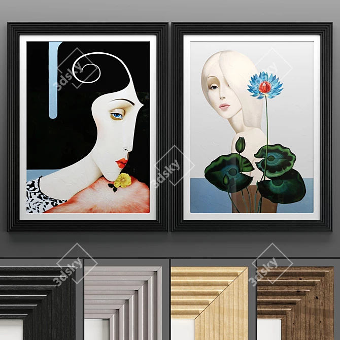 Creative Art Frame Set 3D model image 1