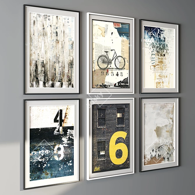 Modern Art Frame Set 3D model image 2