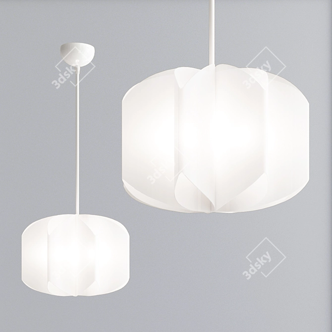 Minimalist White Pendant Lamp Shade - MOJNA Ikea 3D model image 2