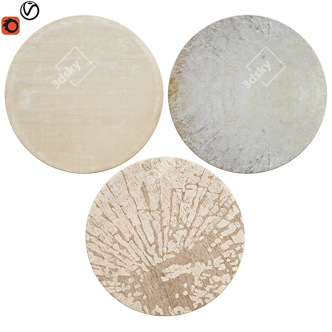 Quality Textured Round Rugs | 17 3D model image 1