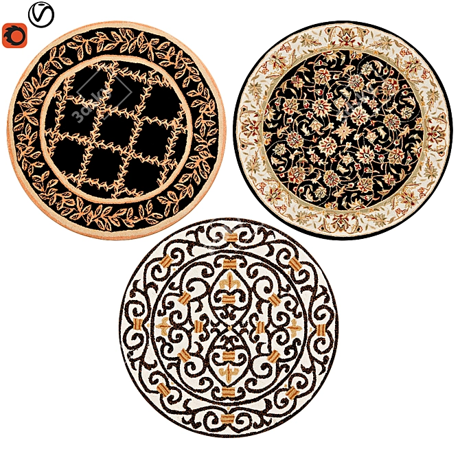 Luxury Round Rugs | Durable 3D model image 1