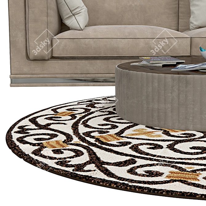 Luxury Round Rugs | Durable 3D model image 2