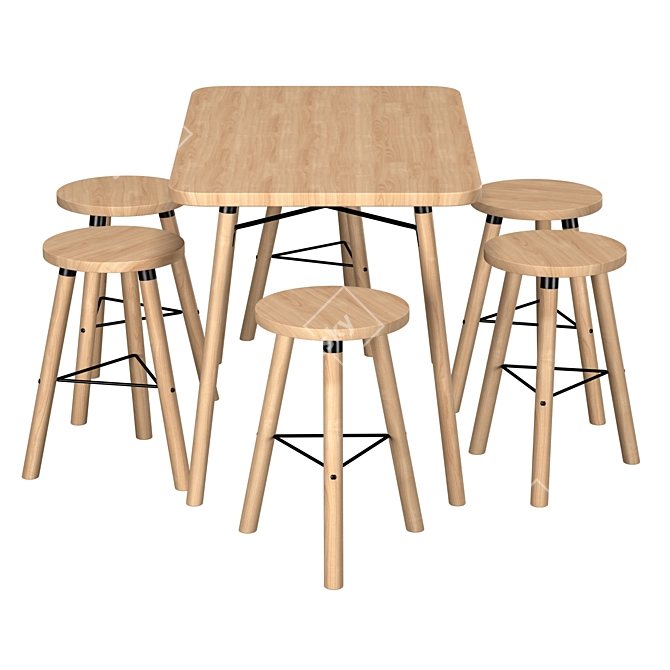 Industrial Loft Partridge Bar Table 3D model image 3