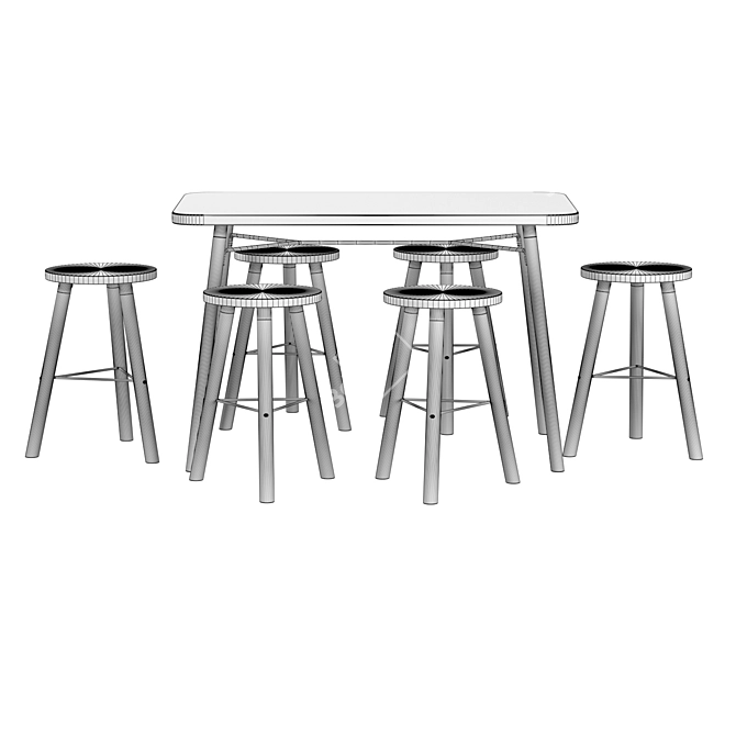 Industrial Loft Partridge Bar Table 3D model image 5