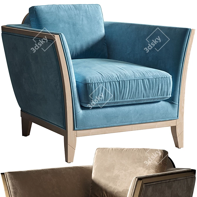 Modern Modena Armchair 3D model image 1