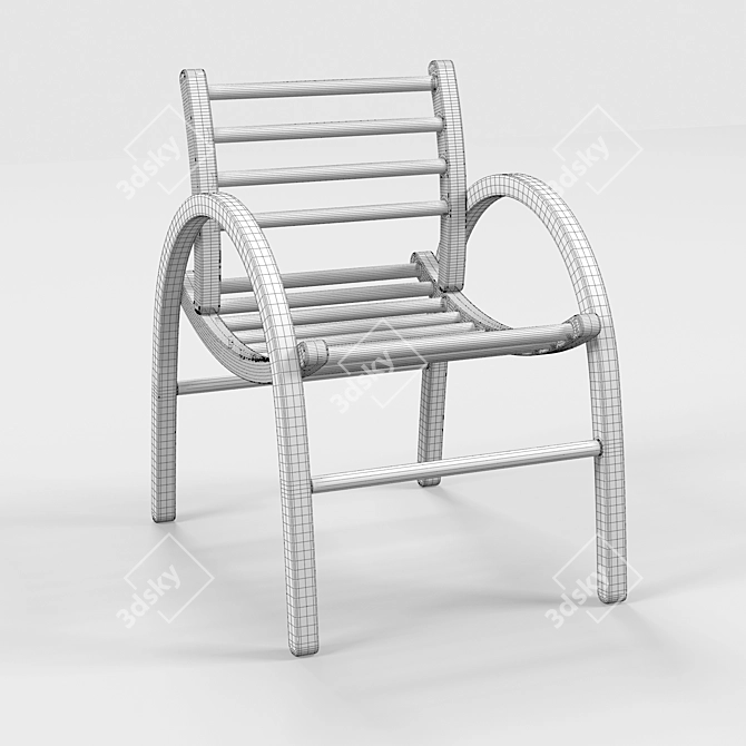 Elegant Wood Chair 3D model image 3