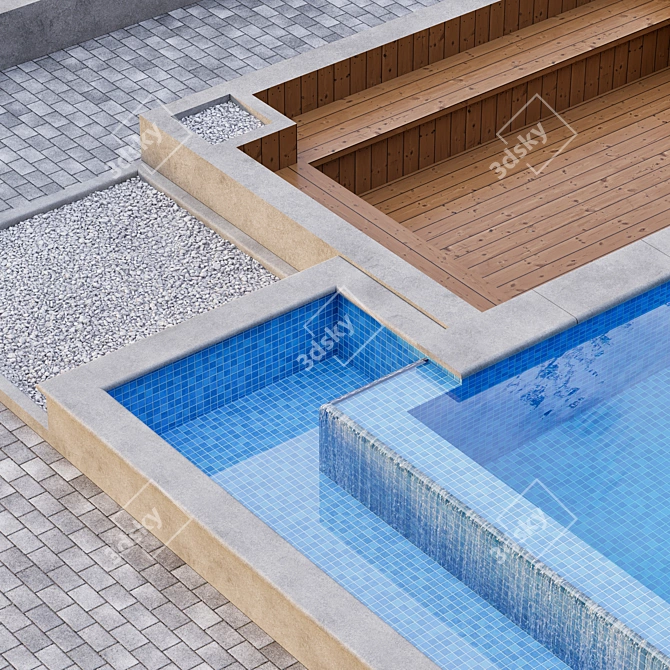 Modern Pool Design Kit 3D model image 4