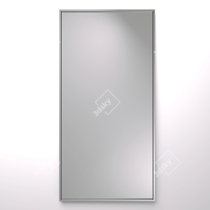 Stainless Steel Framed Mirror 3D model image 1