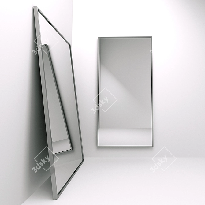 Stainless Steel Framed Mirror 3D model image 3