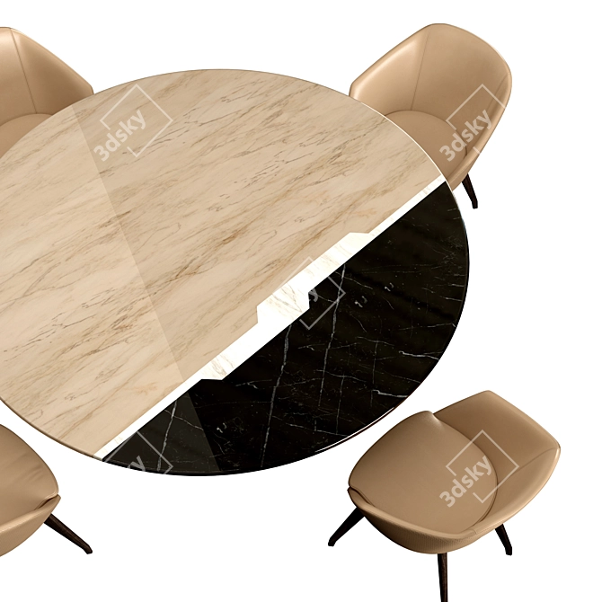 Moonlight Elegance Dining Set 3D model image 3