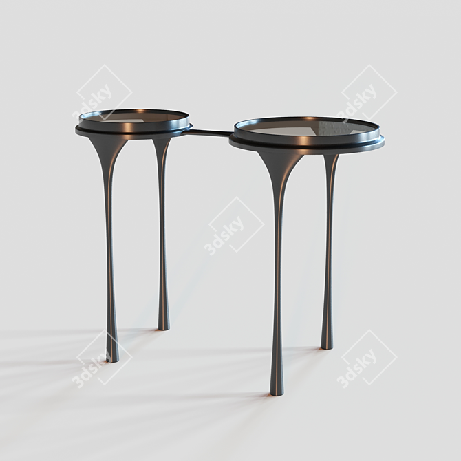 Fog Cast Glass Spectacles Side Table 3D model image 1