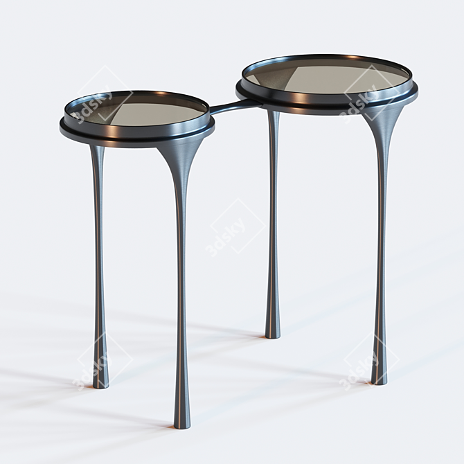 Fog Cast Glass Spectacles Side Table 3D model image 2