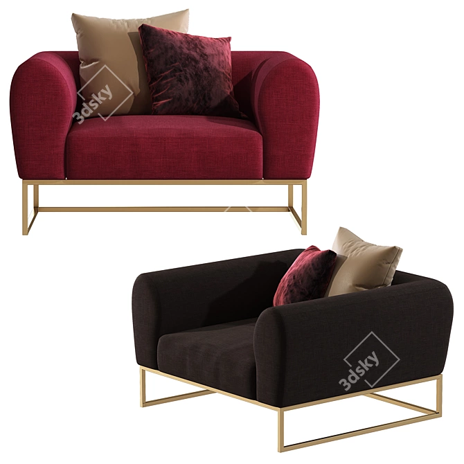 Cozy Comfort Cascadia Armchair 3D model image 2