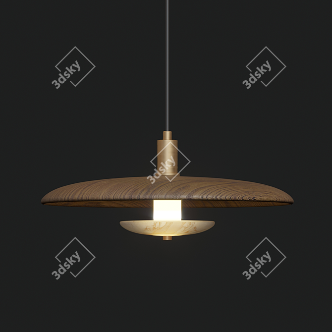 Natural Wood and Textured Marble Lamps 3D model image 3