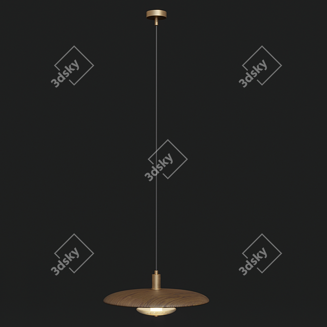 Natural Wood and Textured Marble Lamps 3D model image 4