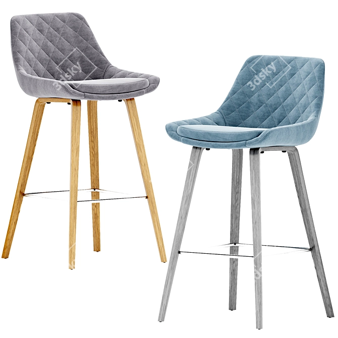 Sleek Joan Bar Stool 3D model image 1