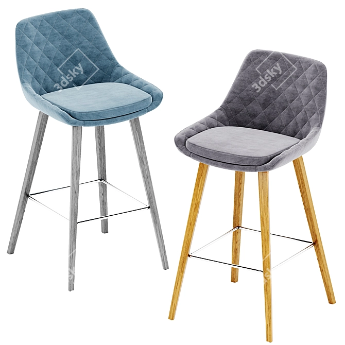 Sleek Joan Bar Stool 3D model image 3