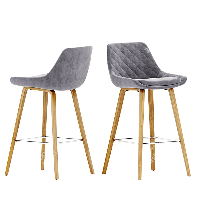 Sleek Joan Bar Stool 3D model image 5