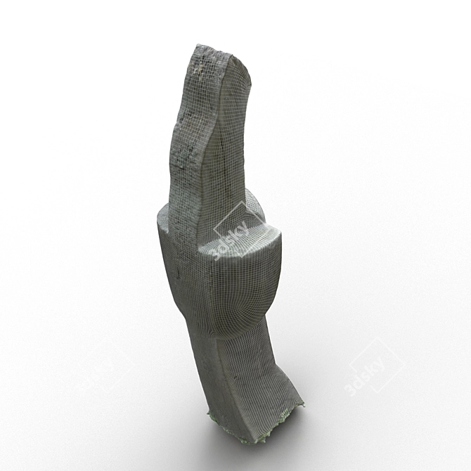 Handcrafted Wooden Statue from Nida 3D model image 7