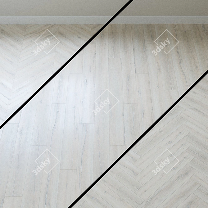 Scandinavian Oak Laminate Flooring 3D model image 1