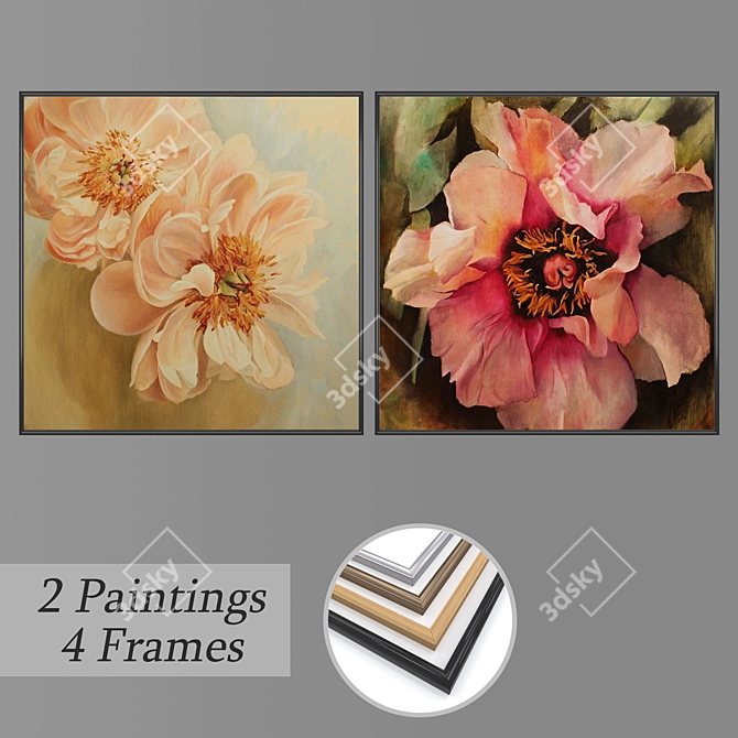 Elegant Wall Art Set: No. 2417 3D model image 1