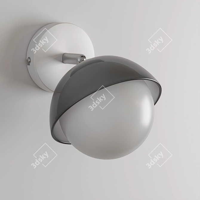 Agder Wall: Stylish Metal and Glass Lamp 3D model image 2