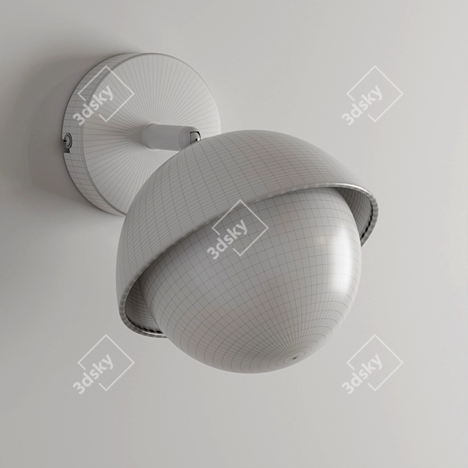 Agder Wall: Stylish Metal and Glass Lamp 3D model image 3