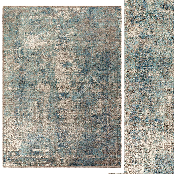 Audra Blue Gray Area Rug 3D model image 1