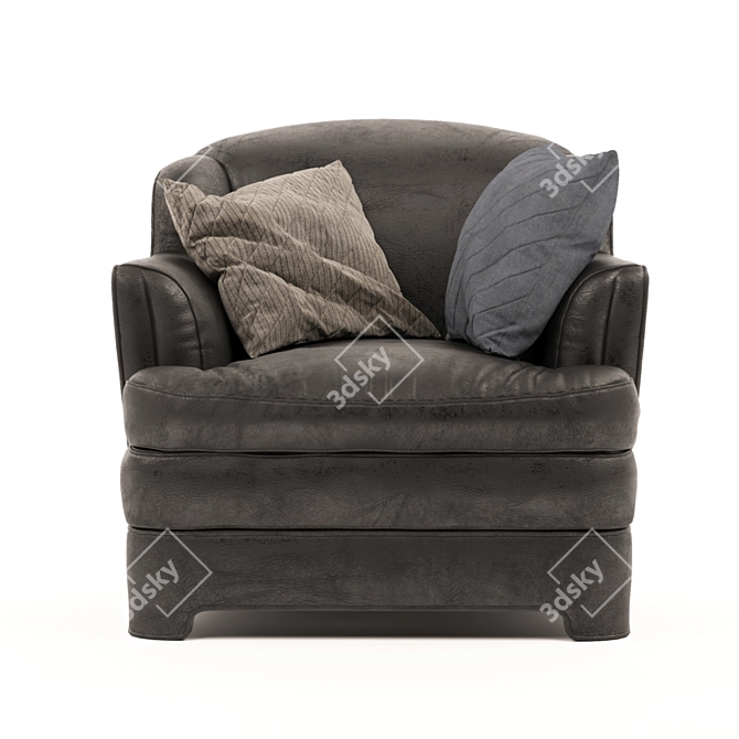 Luxury Comfort Leather Armchair 3D model image 2