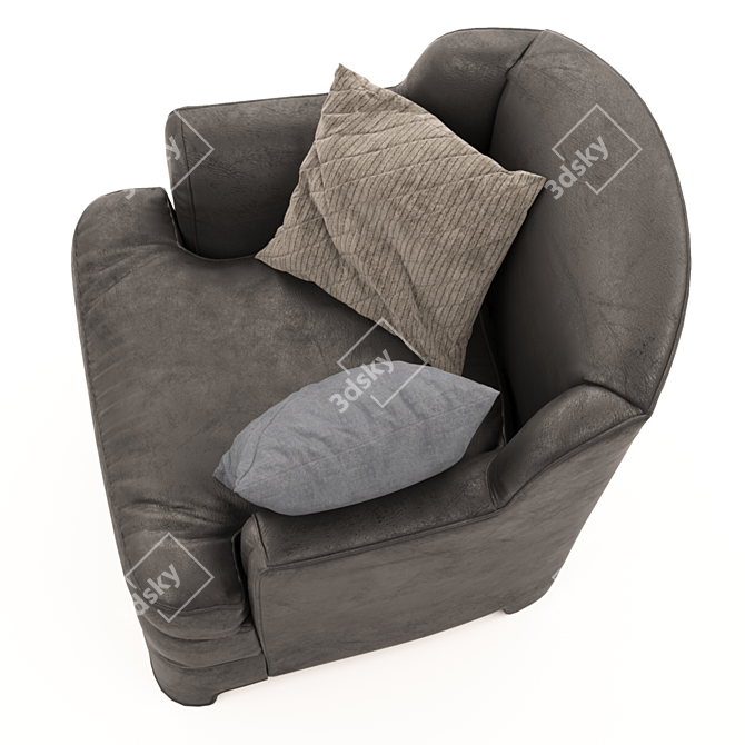 Luxury Comfort Leather Armchair 3D model image 4