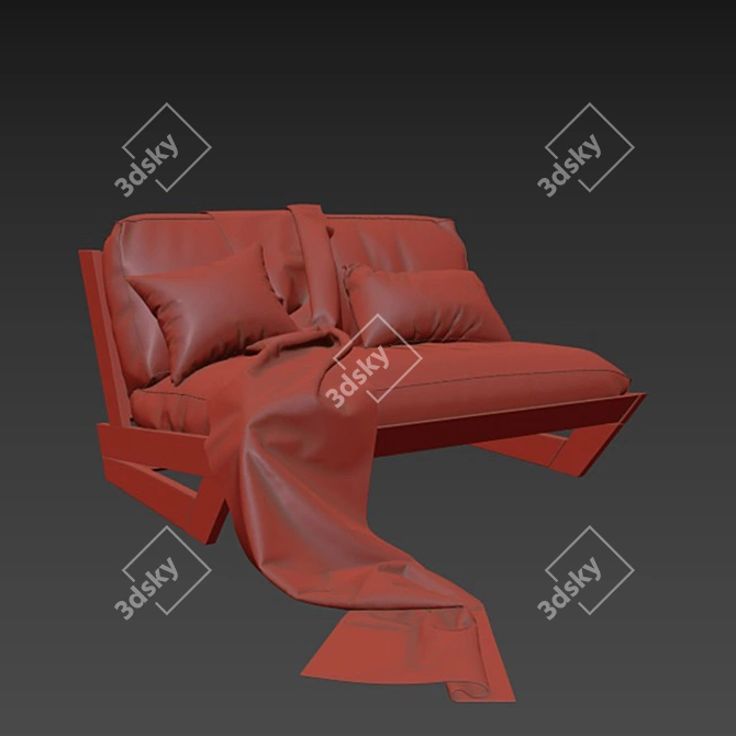 Sunset Teak Lounge Sofa 3D model image 3