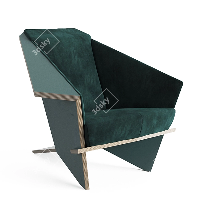 Taliesin Armchair: Frank Lloyd Wright's Icon 3D model image 3