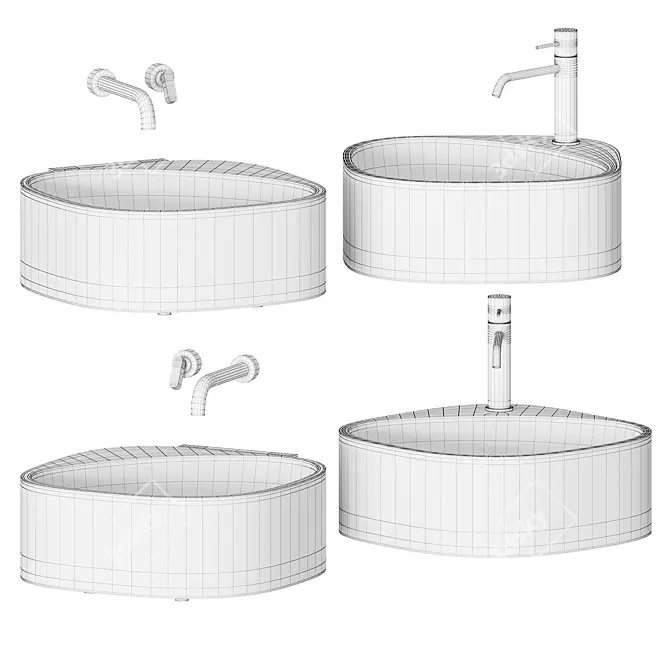 Title: Moab80 Elle3 Concrete Washbasin 3D model image 3