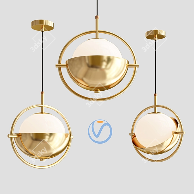 Elegant Kelly Pendant Light 3D model image 1