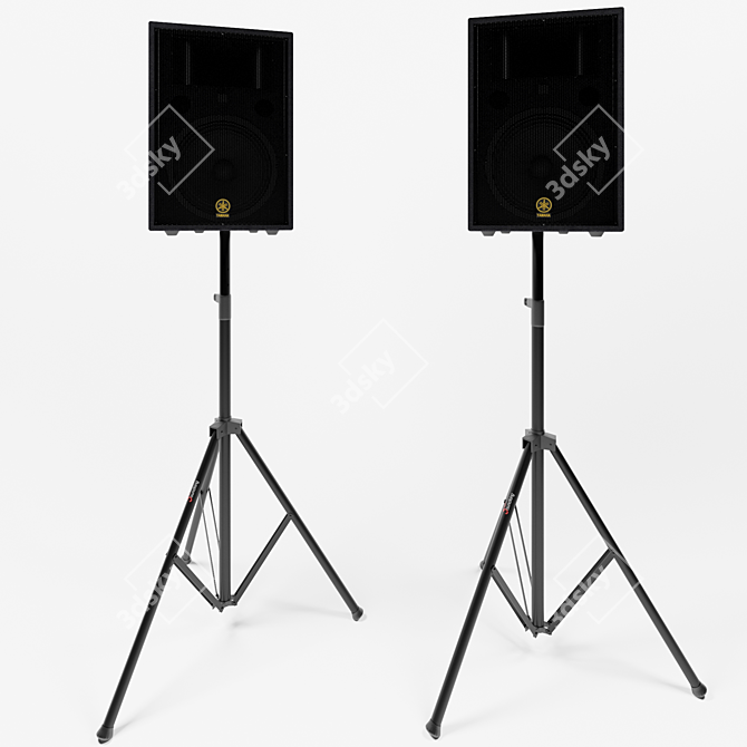 Yamaha R115 Portable PA Speaker 3D model image 9