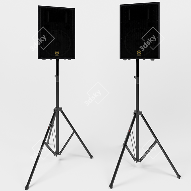 Yamaha R115 Portable PA Speaker 3D model image 10