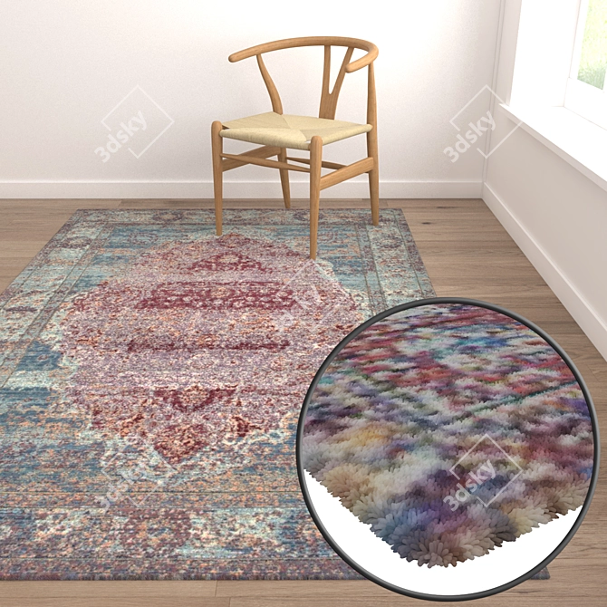 Versatile Carpet Set: High-Quality Textures for All Perspectives 3D model image 5