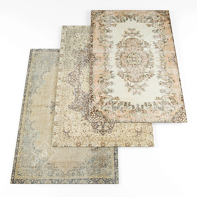 Multi-textured Rug Collection 3D model image 1