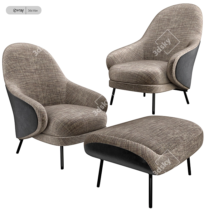 ANGIE Version Two: Sleek Minotti Armchair 3D model image 1