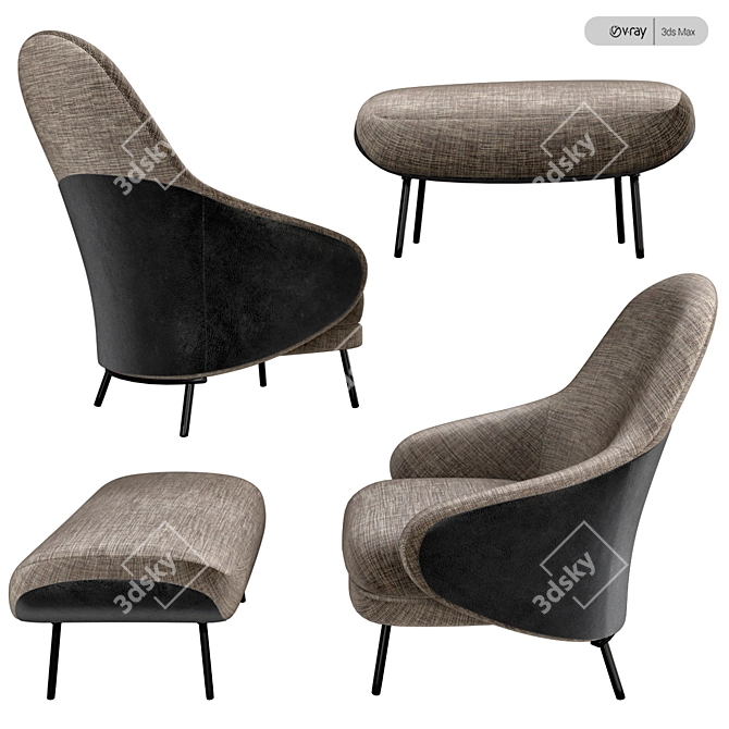 ANGIE Version Two: Sleek Minotti Armchair 3D model image 2