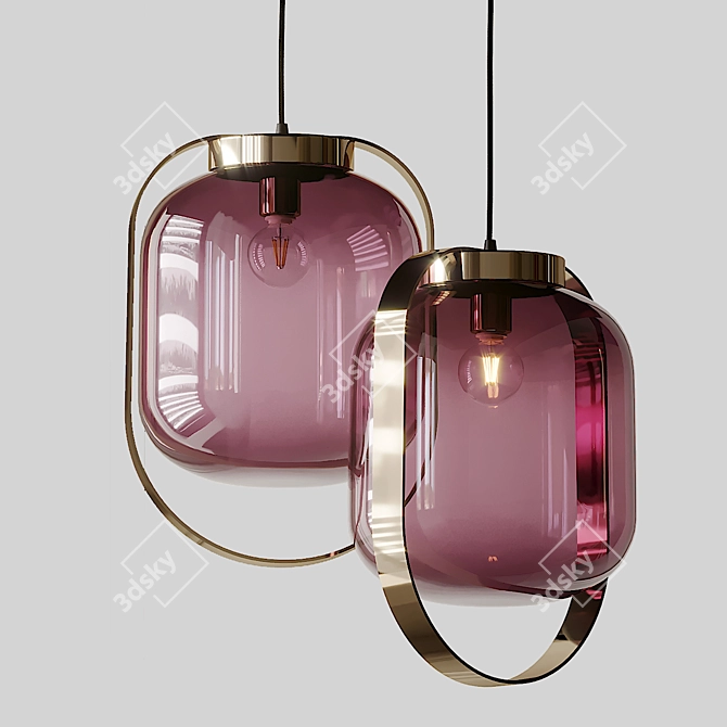 Jupiter Pink Pendant Light 3D model image 1