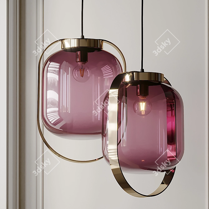 Jupiter Pink Pendant Light 3D model image 2