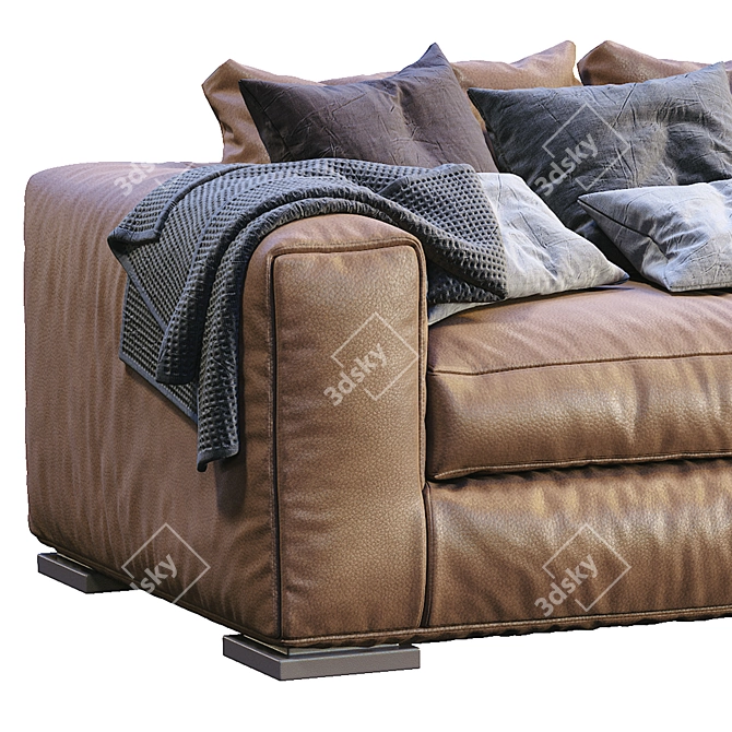 Modern Leather Reclining Sofa 3D model image 3